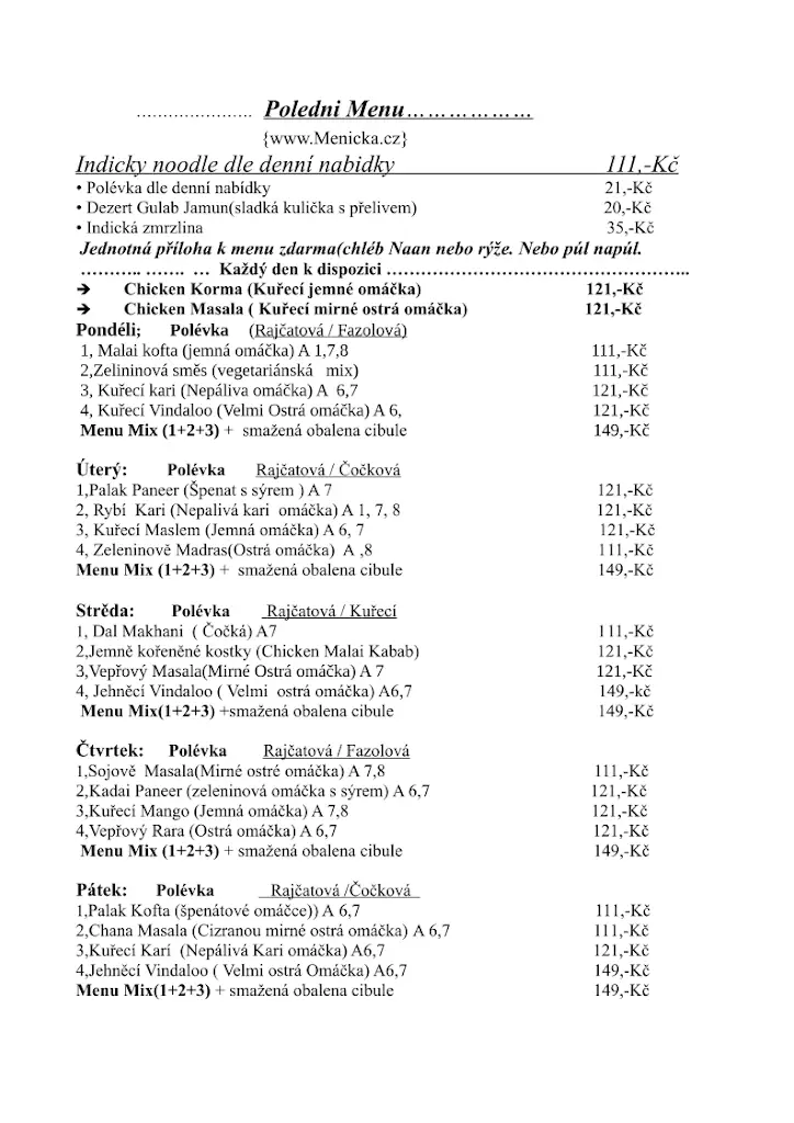 Menu_Indická Nepálská Restaurace Mayalu_Okres Ústí nad Orlicí_image_1