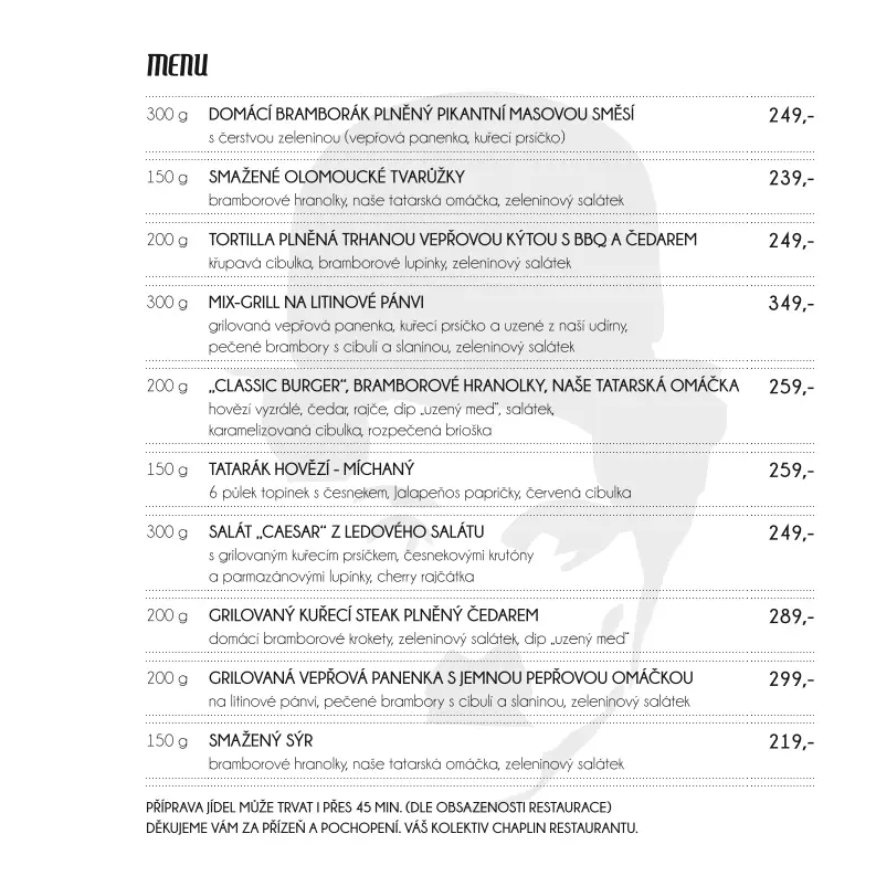 Menu_Chaplin Restaurant_Okres Ústí nad Orlicí_image_1
