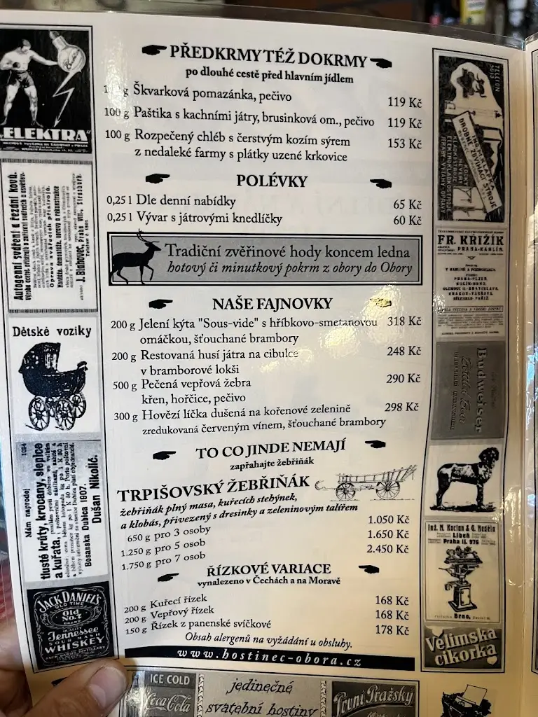 Menu_Zájezdní hostinec OBORA Trpišov_Slatiňany_image_1