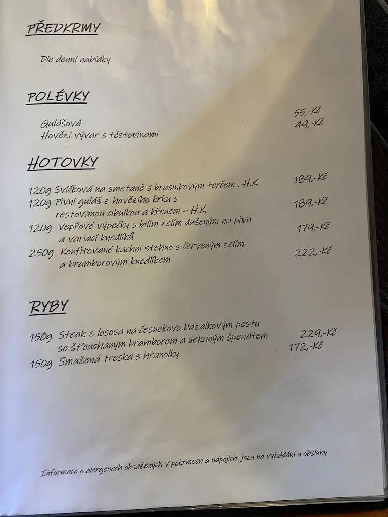 Menu_Stará hospoda Dobřív_Dobřív_image_1