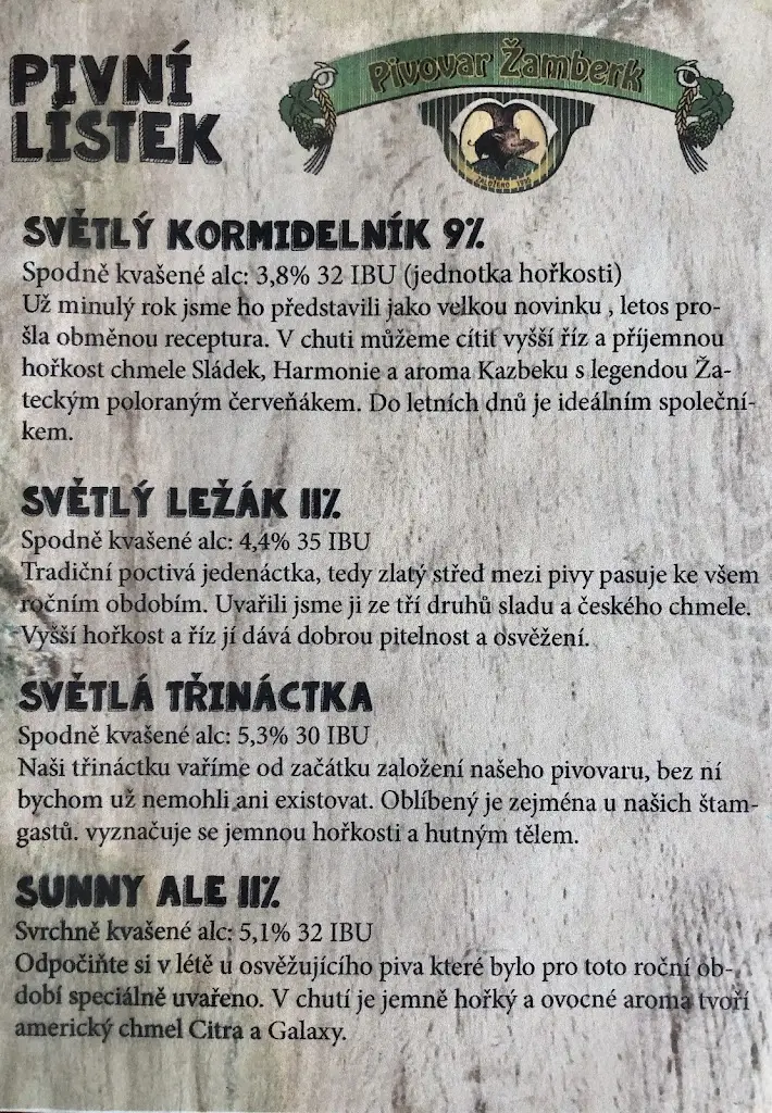 Menu_Pivovar Žamberk Kanec_Žamberk_image_2