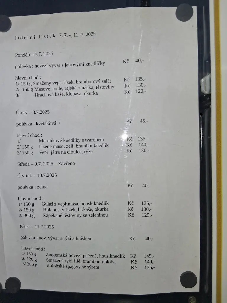 Menu_Hostinec pod kaštanem_Milevsko_immagine_2