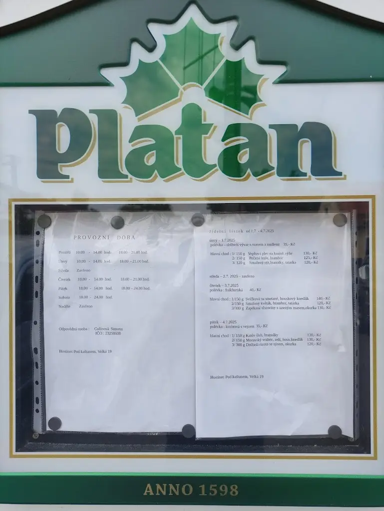 Menu_Hostinec pod kaštanem_Milevsko_immagine_4