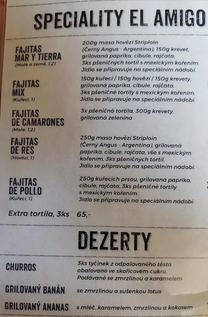 Menu_El Amigo - Mexican restaurant_Vysoké Mýto_image_1