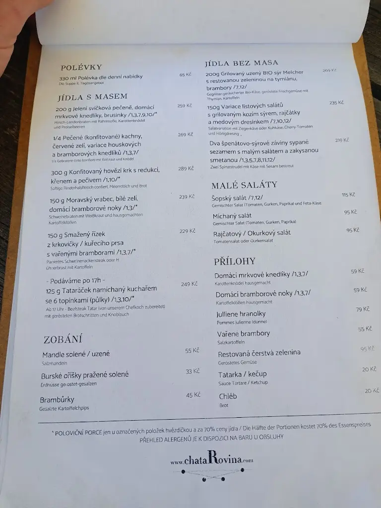 Menu_Chata Rovina_Hartmanice_image_4
