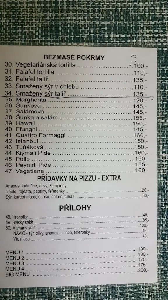 Menu_Original Döner Kebab House_Milevsko_image_2