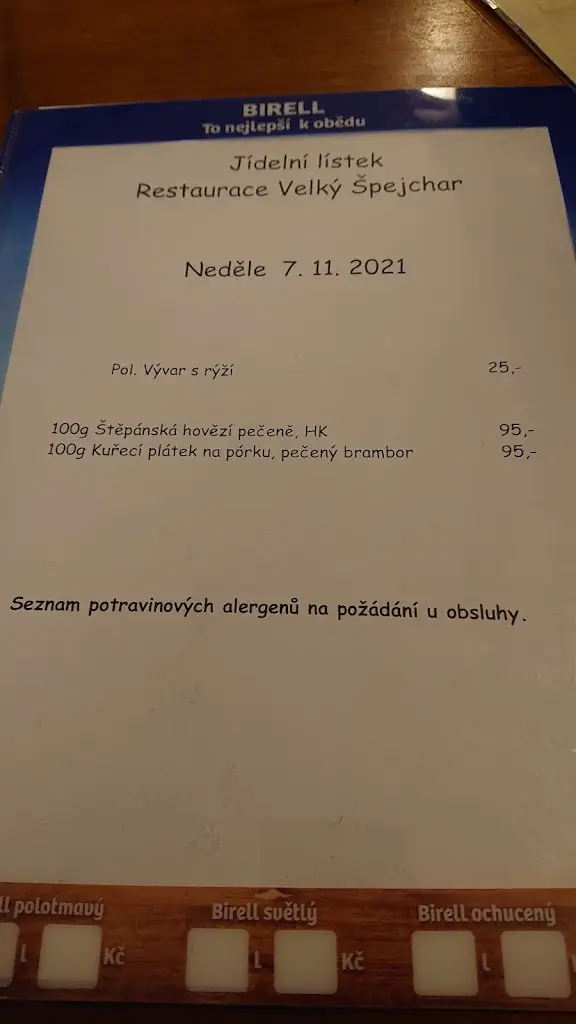 Menu_Restaurace Velký Špejchar_Město Touškov_image_2