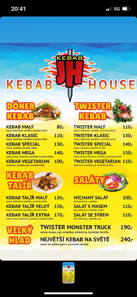 Menu_Kebab JH House ( kebab u Hujíse)_Město Touškov_image_1