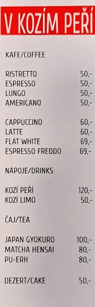 Menu_kavárna, café bar V Kozím Peří_Manětín_image_2