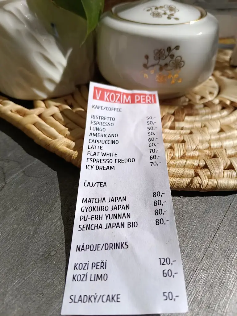 Menu_kavárna, café bar V Kozím Peří_Manětín_image_3