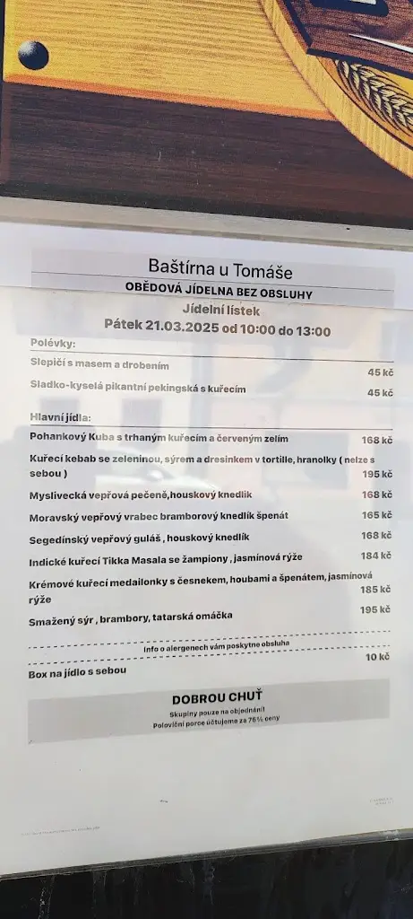 Menu_Baštírna u Tomáše_Kašperské Hory_image_1