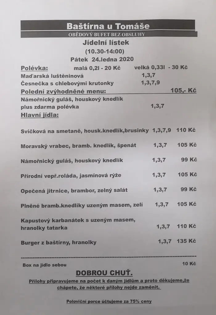 Menu_Baštírna u Tomáše_Kašperské Hory_image_4