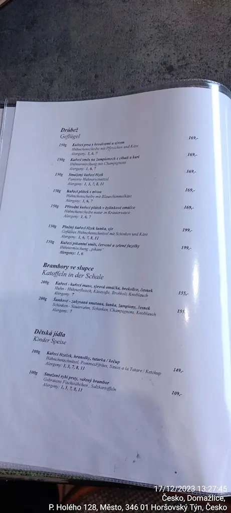 Menu_Restaurace Pod Radnicí_Horšovský Týn_image_4