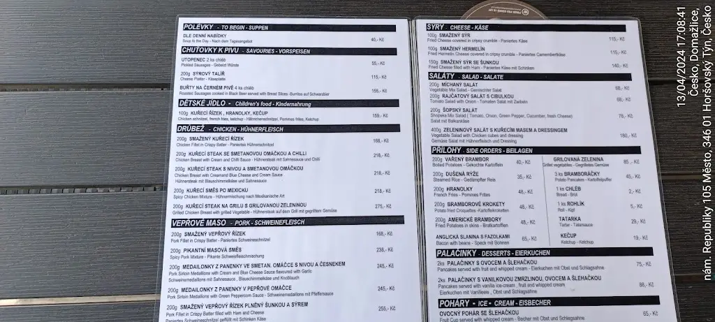 Menu_Sport bar Kobra_Horšovský Týn_image_2