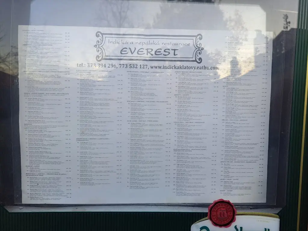 Menu_Indická a nepálská reastaurace Everest_Klatovy_immagine_3