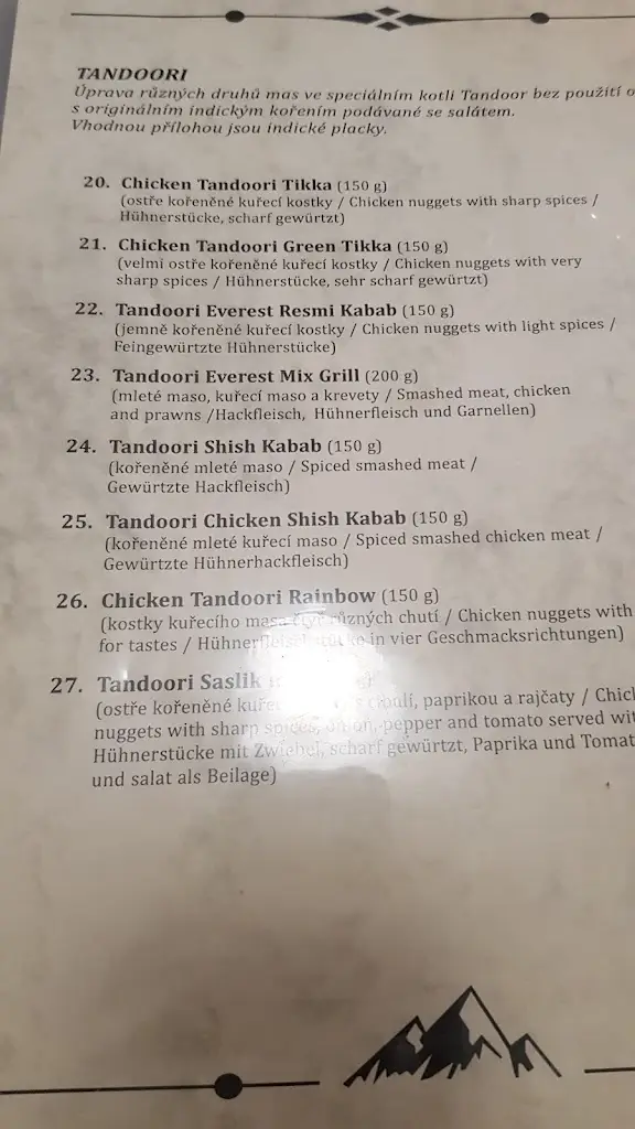 Menu_Indická a nepálská reastaurace Everest_Klatovy_immagine_4