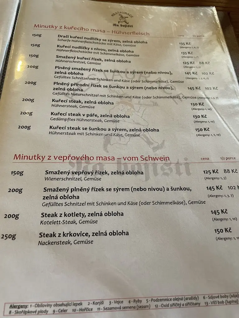 Menu_Penzion a restaurace 