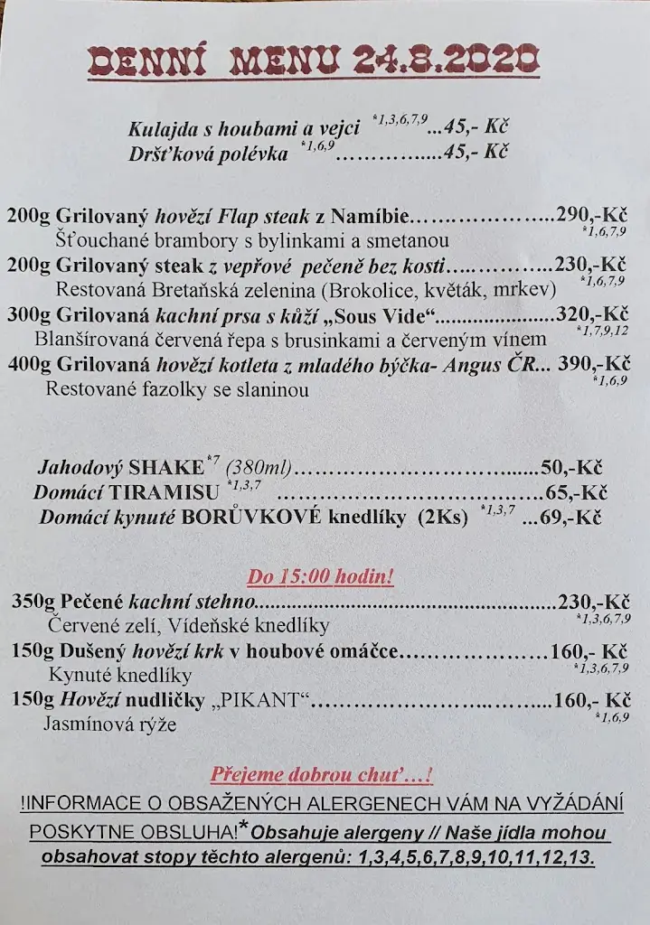 Menu_Country Saloon_Okres Klatovy_image_4