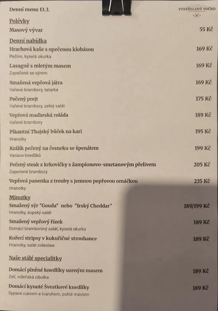 Menu_Hostinec Vystřelený Vočko_Okres Plzeň-jih_immagine_1