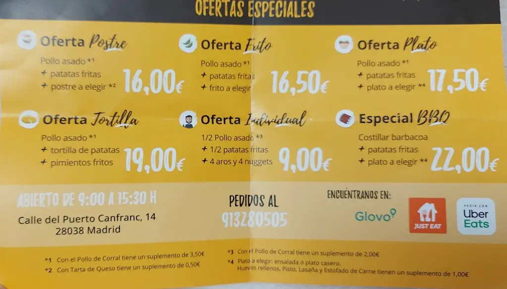 Menu_El Palacio del Pollo_Planá_image_1