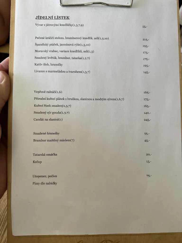 Menu_Penzionu a restaurace U Sandokana_Staňkov_image_1