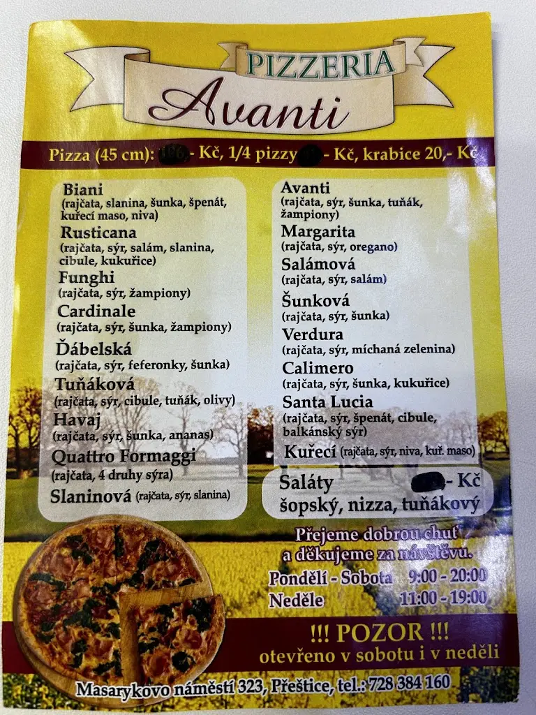 Menu_Pizzeria Avanti_Přeštice_image_2