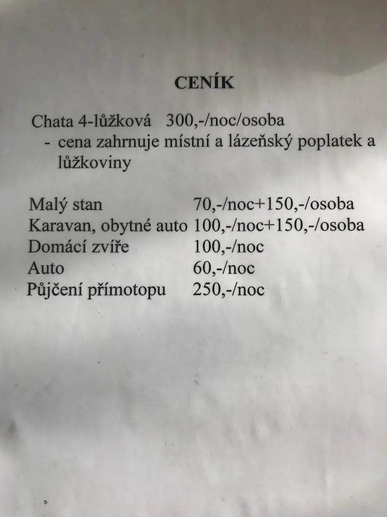 Menu_Pizzerie Na Barandově - Chatový tábor 