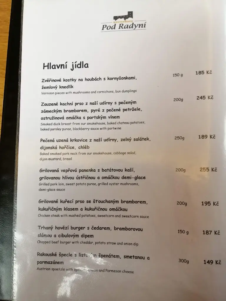 Menu_Restaurace Pod Radyní_Starý Plzenec_image_3