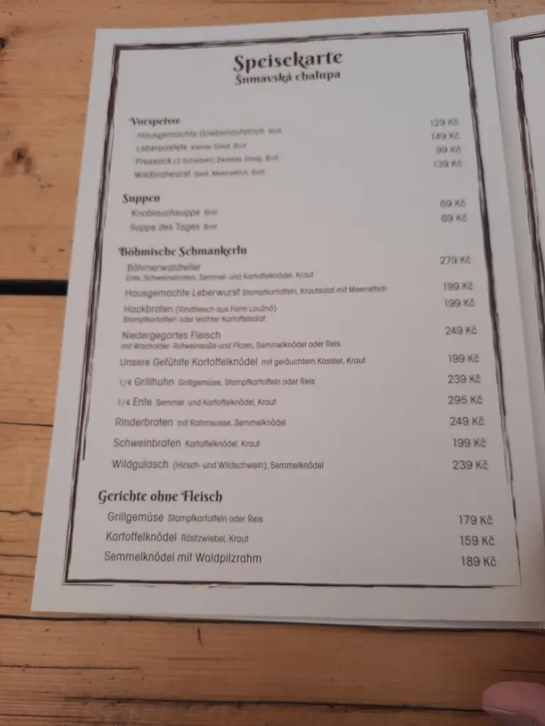 Menu_Šumavská Chalupa_Sušice_immagine_1