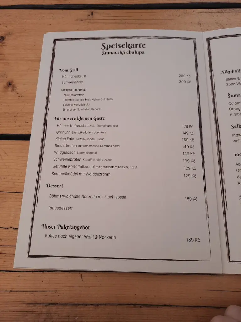 Menu_Šumavská Chalupa_Sušice_immagine_2