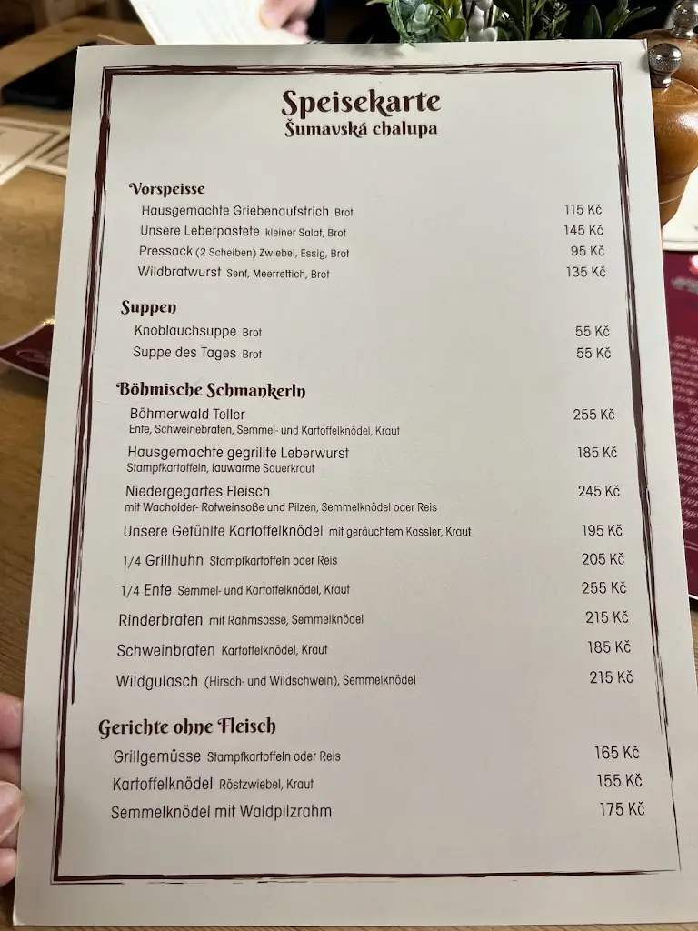 Menu_Šumavská Chalupa_Sušice_immagine_3