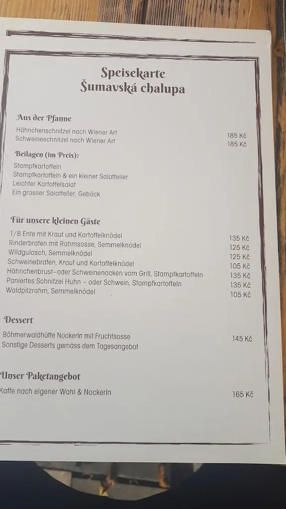 Menu_Šumavská Chalupa_Sušice_immagine_4