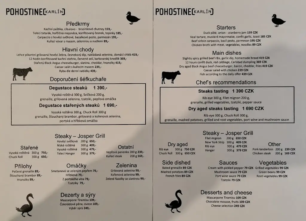 Menu_Pohostinec Karlín_Karlín_image_1
