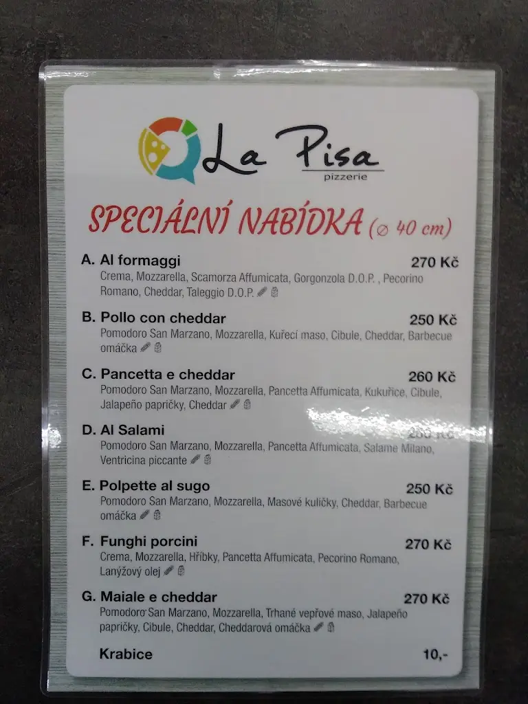 Menu_La Pisa Pizzerie - Černý most_Černý Most_image_2