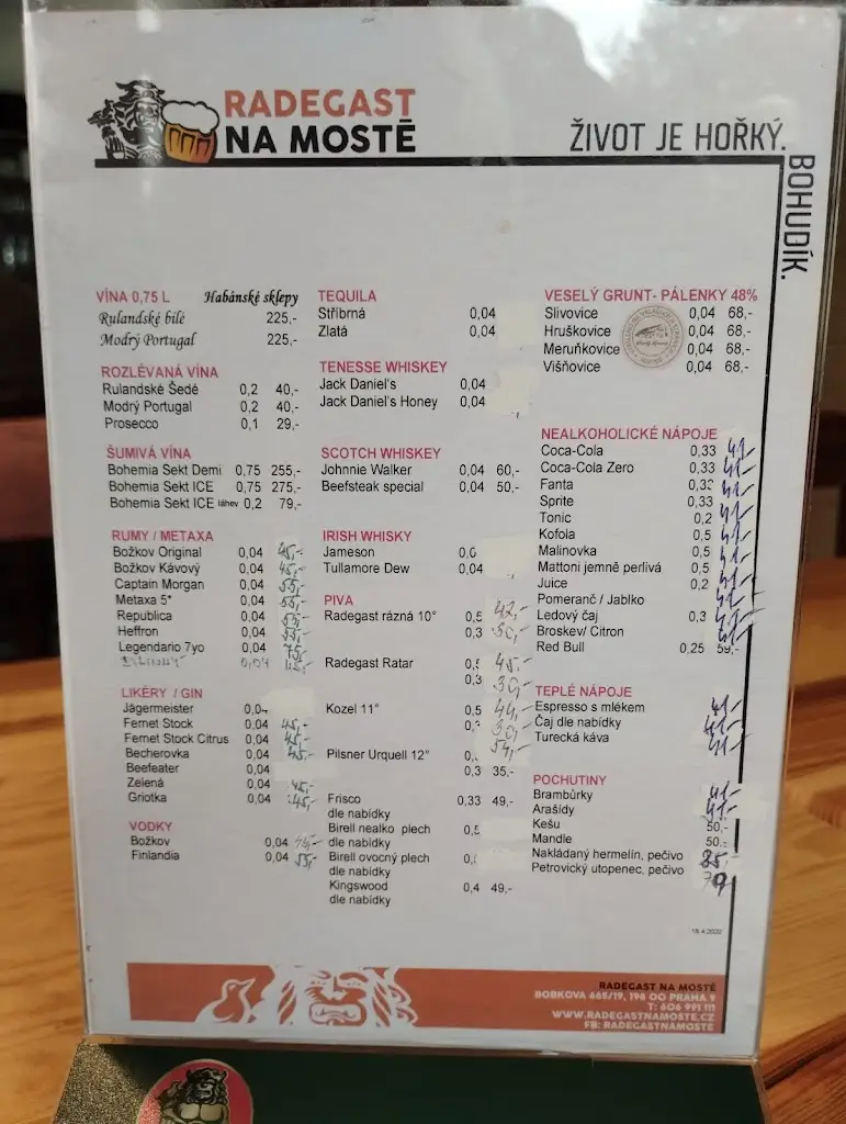 Menu_Kozel na Mostě_Černý Most_immagine_1