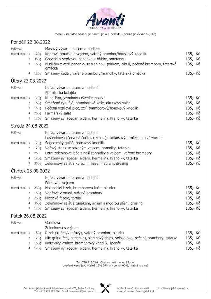 Menu_JÍDELNA AVANTI_Kbely_immagine_1