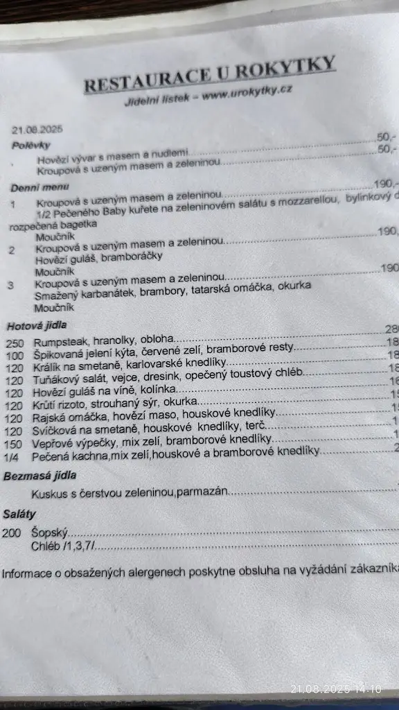 Menu_Restaurant U Rokytky_Libeň_image_3