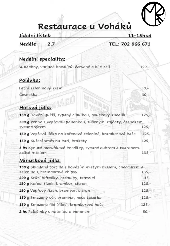 Menu_Restaurant U Voháků_Horní Počernice_image_2