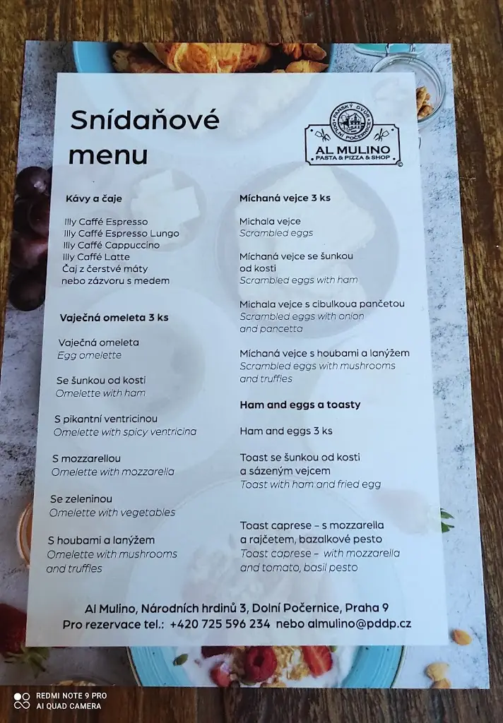 Menu_Al Mulino_Horní Počernice_image_1