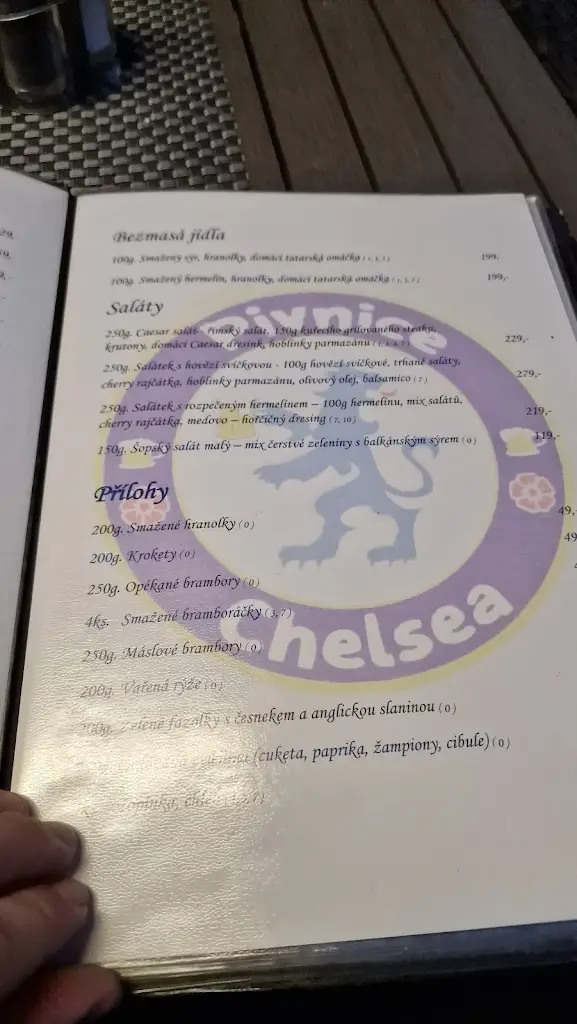 Menu_Pivnice Chelsea_Letňany_immagine_4