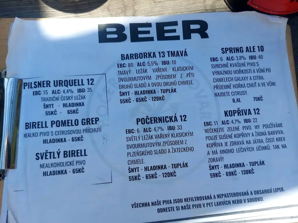 Menu_Počernický pivovar_Dolní Počernice_image_2