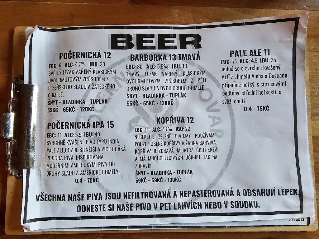 Menu_Počernický pivovar_Dolní Počernice_image_4