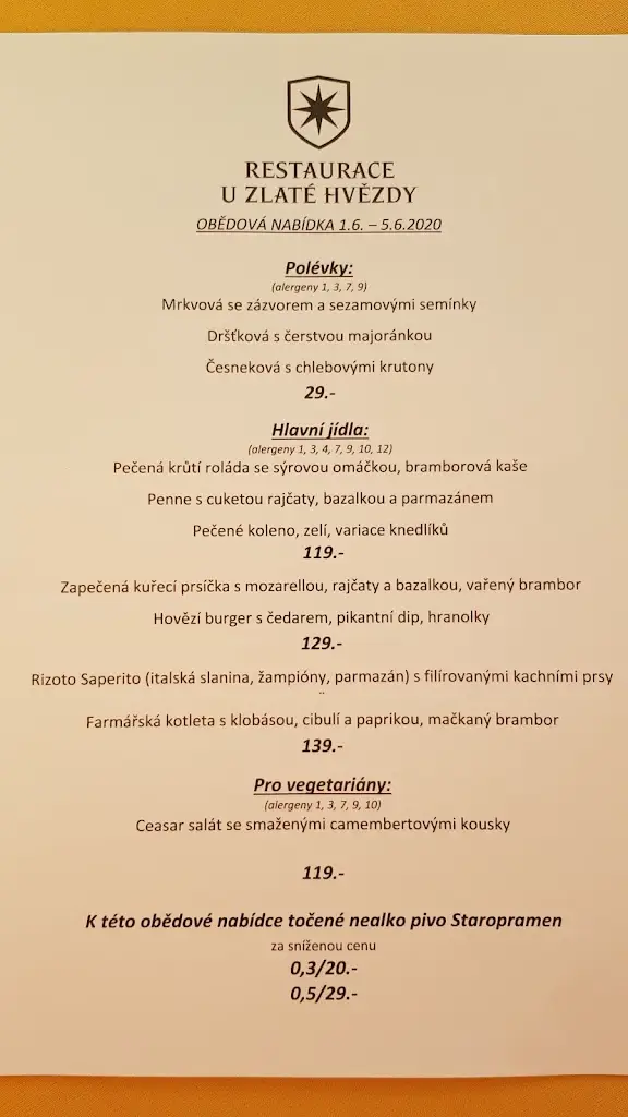 Menu_Restaurace U Zlaté hvězdy_Benešov_image_3