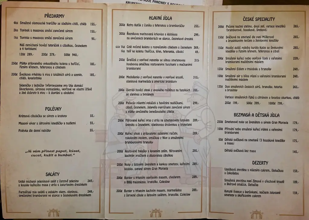 Menu_Švejk restaurant Benešov_Benešov_immagine_1
