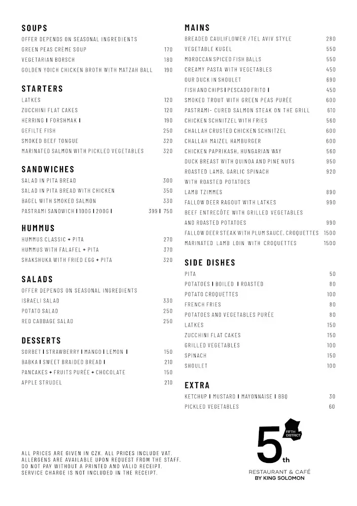 Menu_5th District Restaurant & Cafe by King Solomon_Prague_image_2