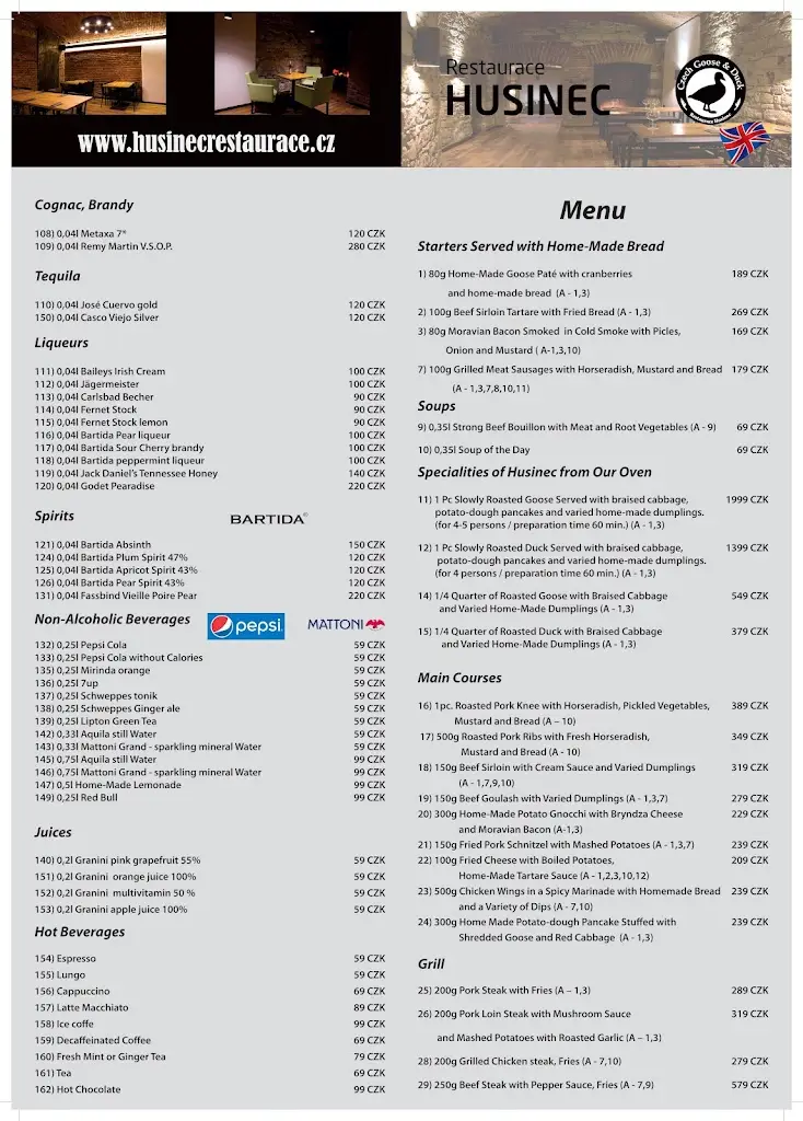 Menu_Husinec restaurace_Prague_image_2