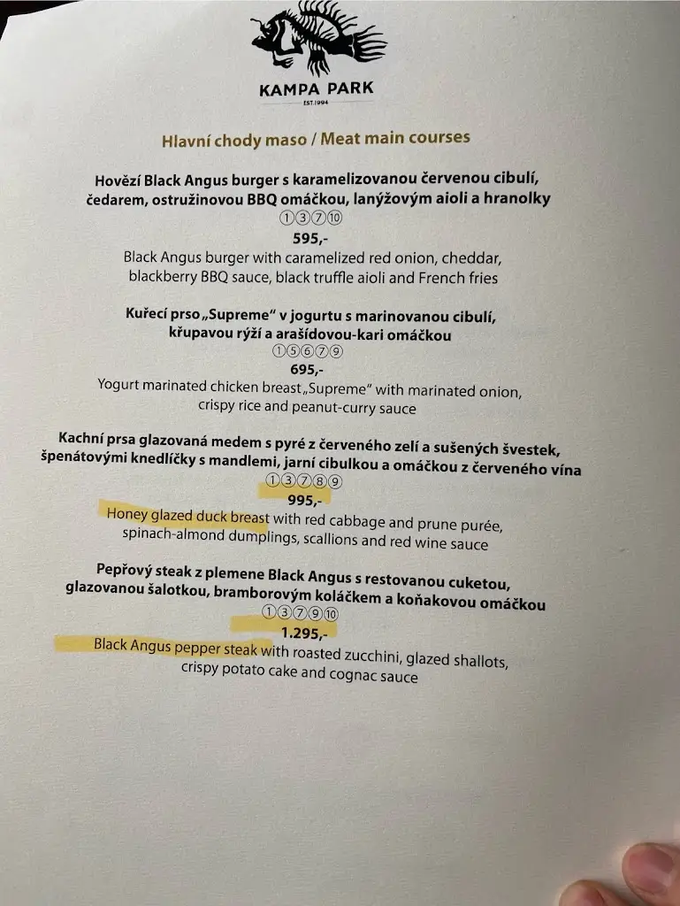Menu_Kampa Park Restaurant_Malá Strana_image_1