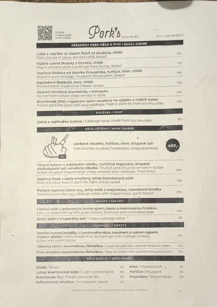 Menu_Pork's Mostecka_Malá Strana_image_1