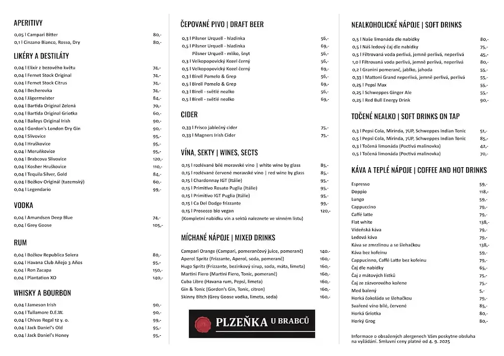 Menu_Plzeňka u Brabců_Prosek_image_1