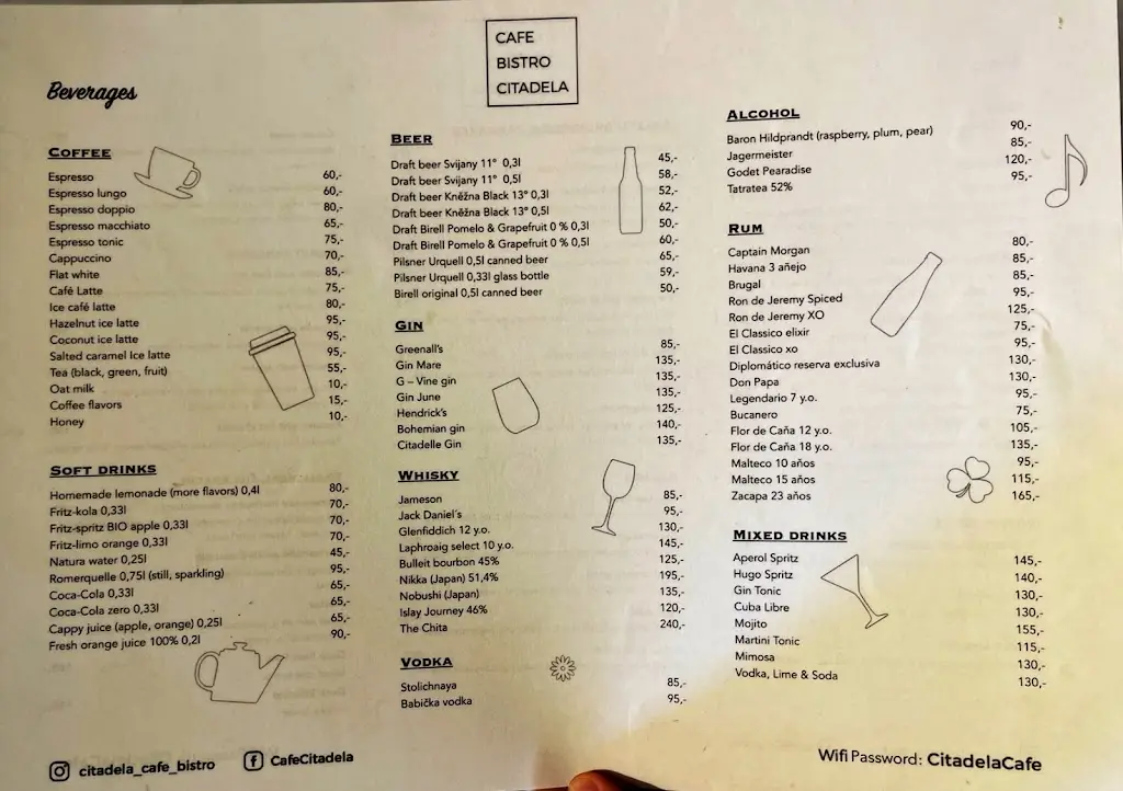 Menu_Café~bistro Citadela_Vysehrad_image_2